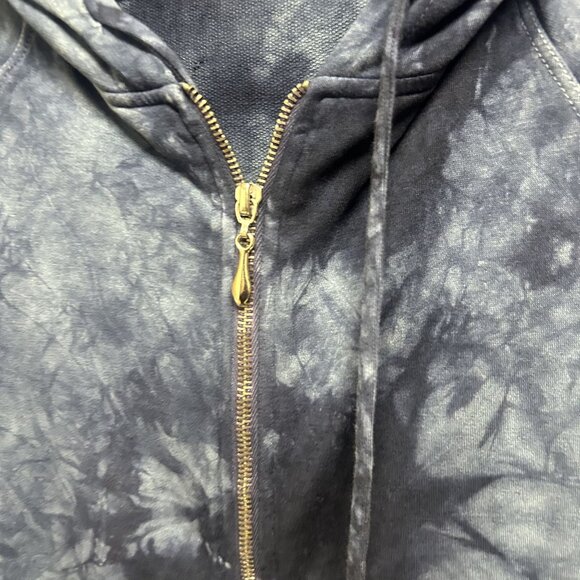 Johnny Was Calme Blue Tie Dye Hooded Zip Up Sweatshirt Size XS - Picture 6 of 9